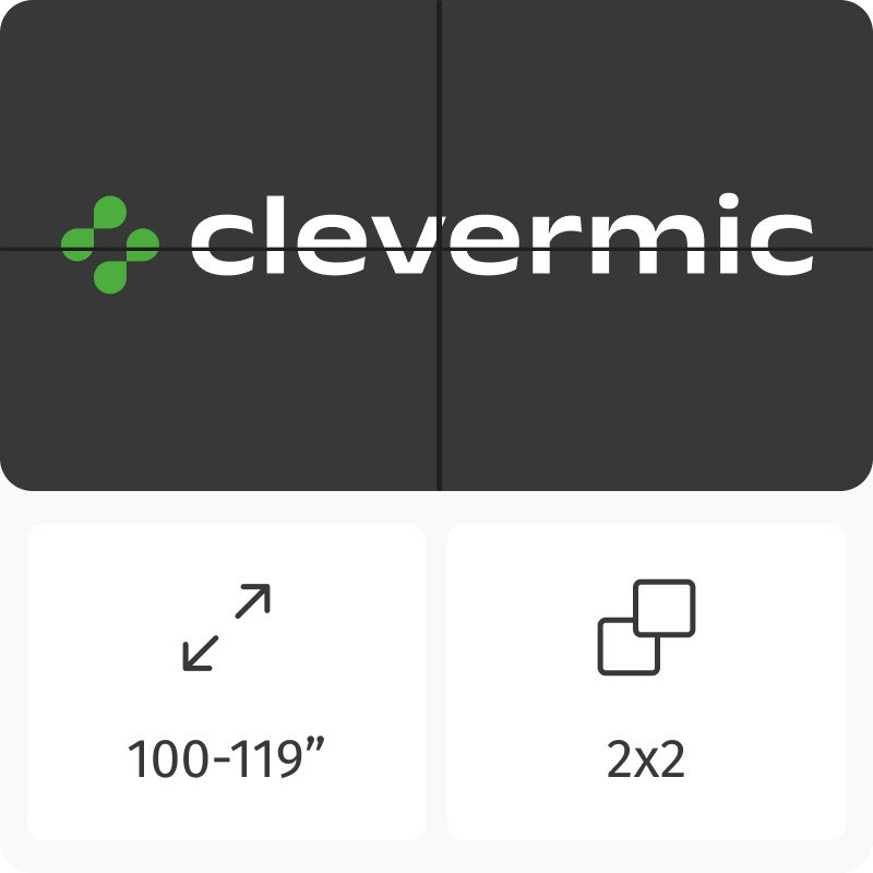 Видеостена 2x2 CleverMic W55-1.8-500 110"