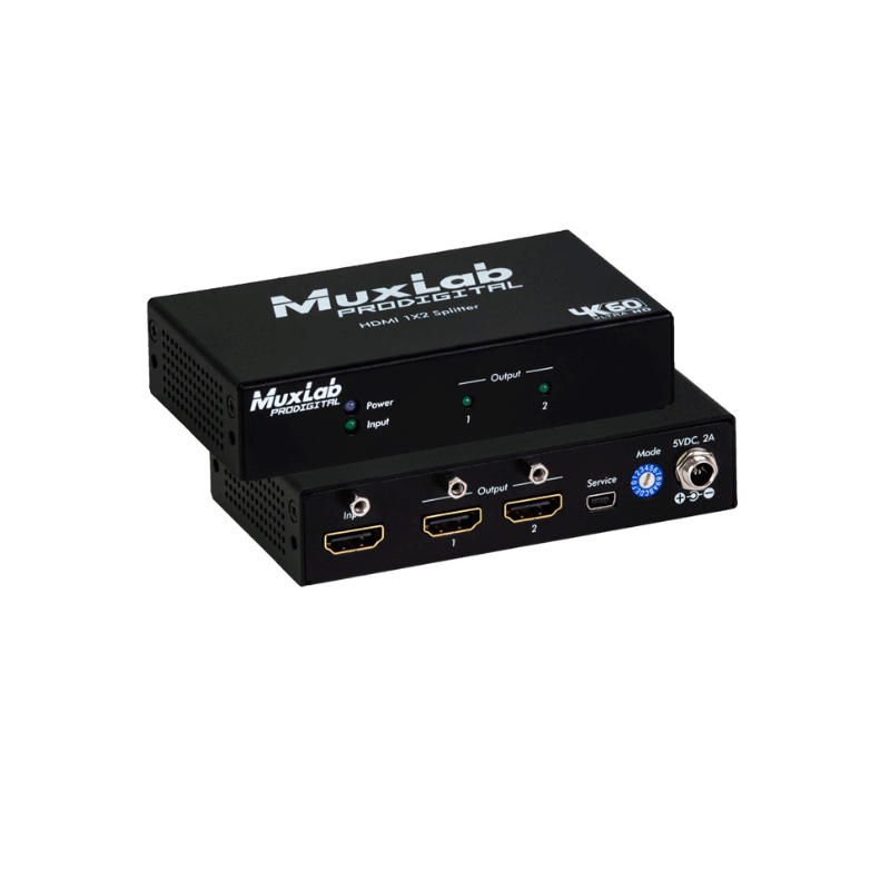 Распределитель сигнала HDMI 1X2 SPLITTER, 4K60 Muxlab 500425 