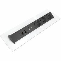 Встраиваемая розеточная станция Kondator 935-F400W (с 3 розетками, 1хRJ45, 1хHDMI и 2xUSB, белая) 